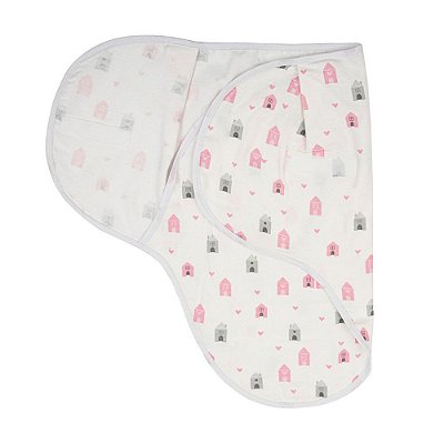 Cueiro Ajustável Swaddle Compose Casinha 70 x 62Cm Papi