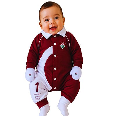 Macacão Bebê Goleiro Fluminense Longo Oficial