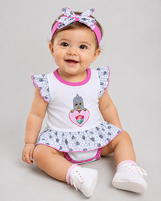 Body Vestido Fluminense com Tiara Oficial