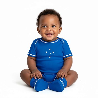 Body e Pantufa Cruzeiro Azul Torcida Baby