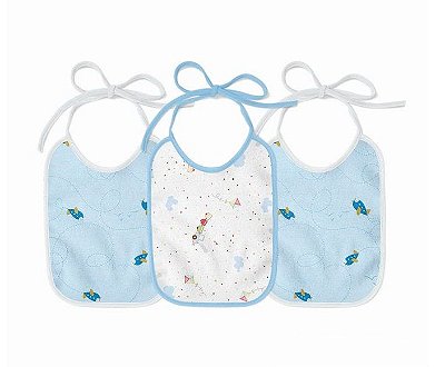 Kit Babador Felpudo E Plastificado Azul 25x19cm 3 Un Papi