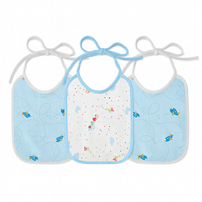 Kit Babador Felpudo E Plastificado Azul 25x19cm 3 Un Papi