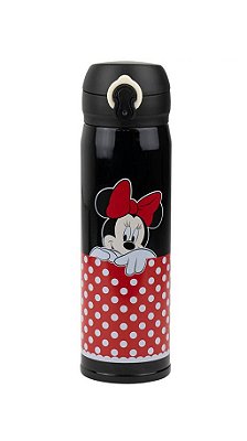 Garrafa Térmica Preta Minnie 400ml - Disney