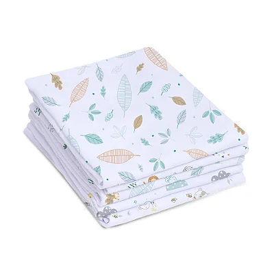 Kit Fralda Pano Luxo Bebê Com 15 Pçs Verde Papi 70x70cm