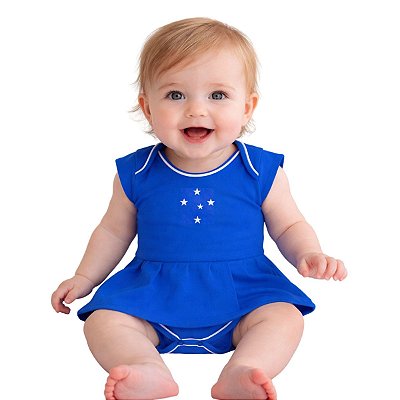 Body Vestido Cruzeiro Oficial Torcida Baby