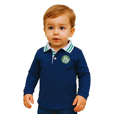 Camisa Polo Infantil Palmeiras Manga Longa Oficial