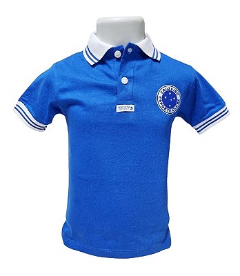 Camisa Infantil Cruzeiro Polo Azul Oficial