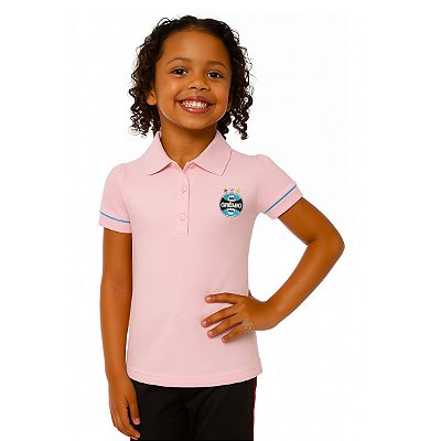 Camisa Polo Infantil Grêmio Rosa Oficial