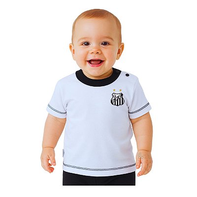 Camiseta Bebê Santos Branca Unissex Oficial