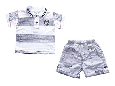 Conjunto Bebê Vasco Polo e Bermuda Oficial