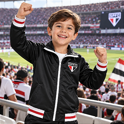 Jaqueta Infantil São Paulo Blusa De Frio Flanelada Oficial