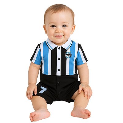 Macacão Bebê Grêmio Uniforme Campo Oficial