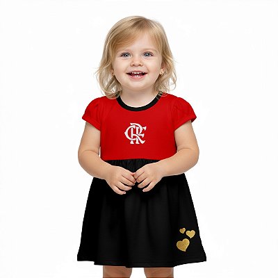 Vestido Flamengo Infantil Canelado Torcida Baby