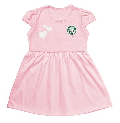 Vestido Infantil Palmeiras Rosa Torcida Baby