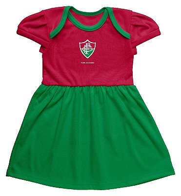 Vestido Infantil Fluminense Canelado Torcida Baby