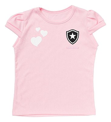 Camisa Infantil Botafogo Baby Look Rosa Oficial