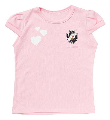 Camisa Infantil Vasco Baby Look Rosa Oficial