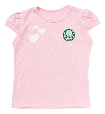 Camisa Infantil Palmeiras Baby Look Rosa Oficial