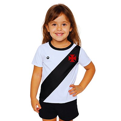 Camisa Infantil Vasco Baby Look Branca Oficial