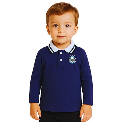 Camisa Polo Infantil Grêmio Manga Longa Oficial