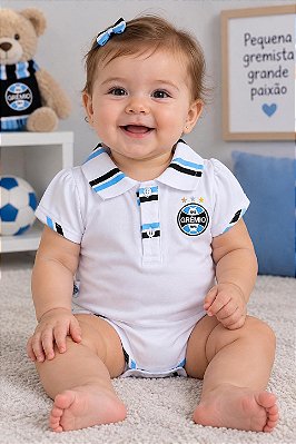 Body Grêmio Feminino Polo Manga Curta Oficial