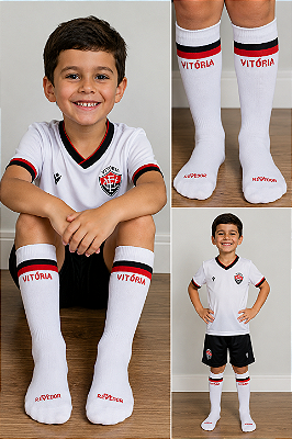 Meião Infantil Campo Vitória Branco Oficial