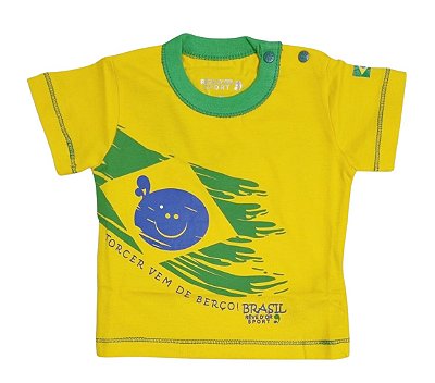 Camiseta Brasil Bebê Amarela