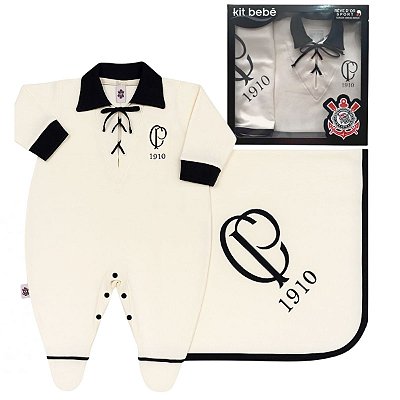 Kit Bebê Corinthians Saída de Maternidade Retrô Oficial