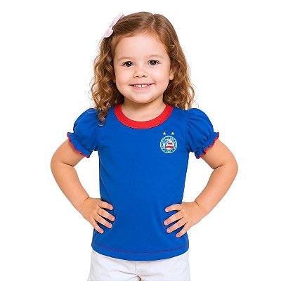 Camiseta Infantil Bahia Azul Feminina Oficial
