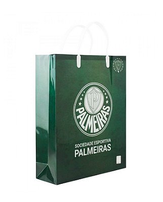 Sacola Para Presentes Verde Palmeiras 33x27cm Oficial