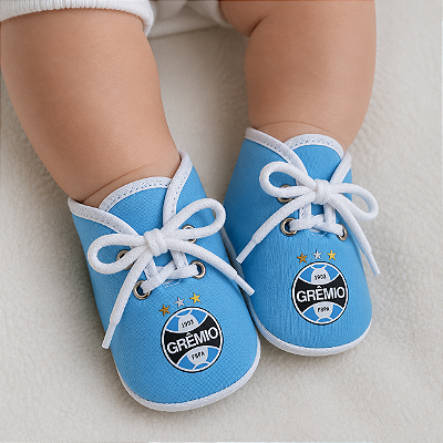 Sapatinho Chuteirinha Bebê Grêmio Azul Oficial