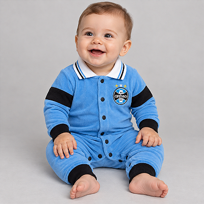 Macacão Bebê Grêmio Longo Plush Oficial