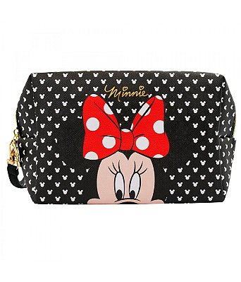 Necessaire Preto Minnie 13x10x20cm Disney