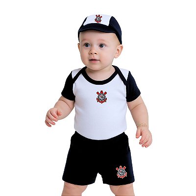 Kit Conjunto Corinthians Body Shorts e Boné Oficial