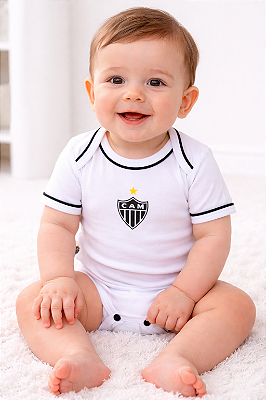 Body Atlético MG Branco Manga Curta Unissex Oficial