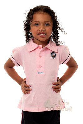 Camisa Polo Infantil Vasco Rosa Oficial