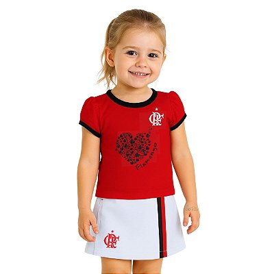 Conjunto Infantil Flamengo Short Saia Oficial