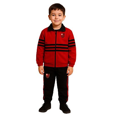 Conjunto Infantil Flamengo Agasalho Microfibra Oficial