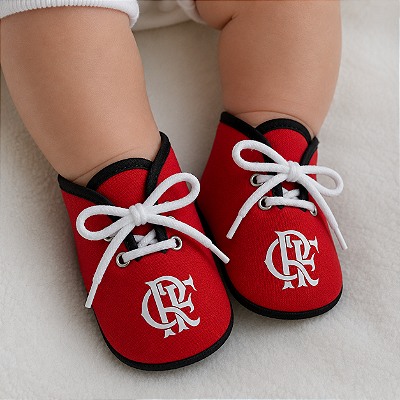 Sapatinho Chuteirinha Bebê Flamengo Vermelha Oficial