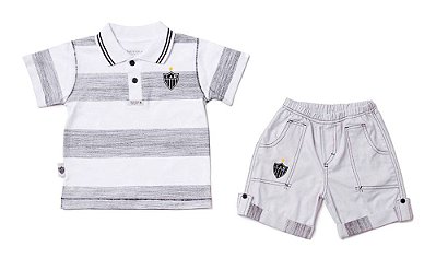 Conjunto Atlético MG Infantil Polo e Bermuda Oficial