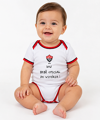 Body Bebê Vitória Com Frase Estampada 100% Algodão