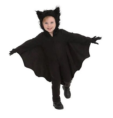 Fantasia Infantil Menino Morcego Vampiro Cosplay Preta