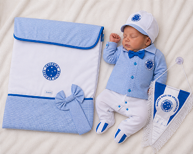 Kit Bebê Cruzeiro Saída de Maternidade Luxo Meninos Oficial