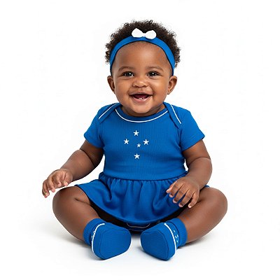 Kit Bebê Cruzeiro 3 Peças Feminino Oficial - Torcida Baby