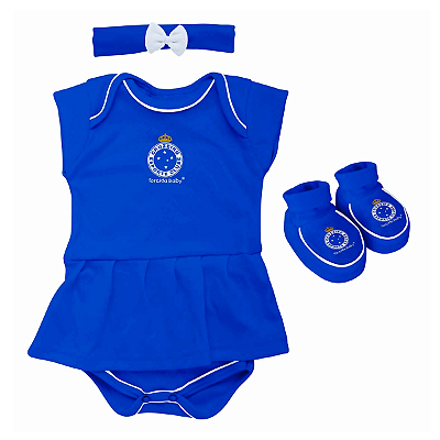 Kit Bebê Cruzeiro 3 Peças Feminino Oficial - Torcida Baby