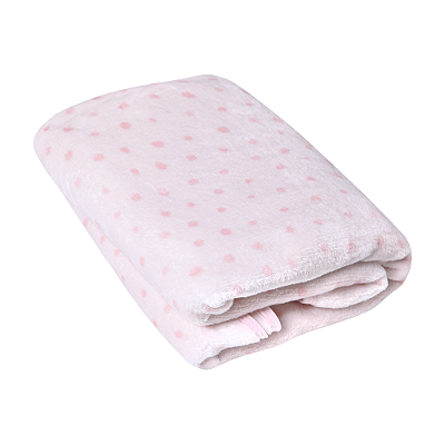 Cobertor Bebê Microfibra Poá Rosa 1,10CmX90Cm Papi