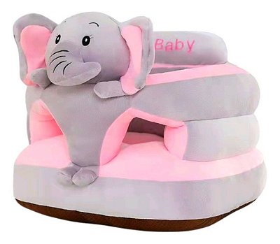 Assento Para Bebê Infantil Macio Fofinho Elefante Cinza