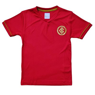 Camiseta Internacional Infantil Ouro Estampa Dourada Oficial