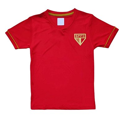 Camiseta São Paulo Infantil Ouro Estampa Dourada Oficial