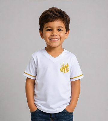 Camiseta Santos Infantil Premium Branca Oficial